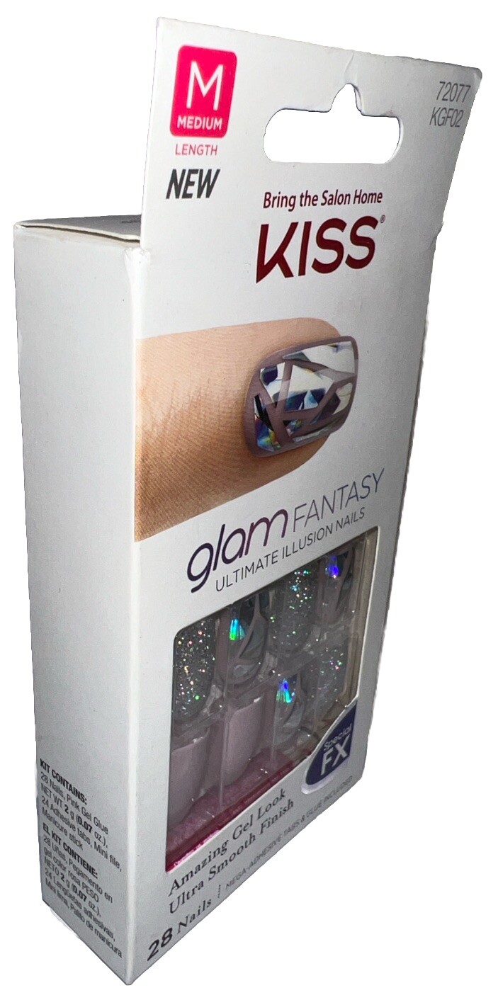 KISS Glam Fantasy Nails FX #72077 Multicolored TRAMPOLINE (NEW) See All Photos