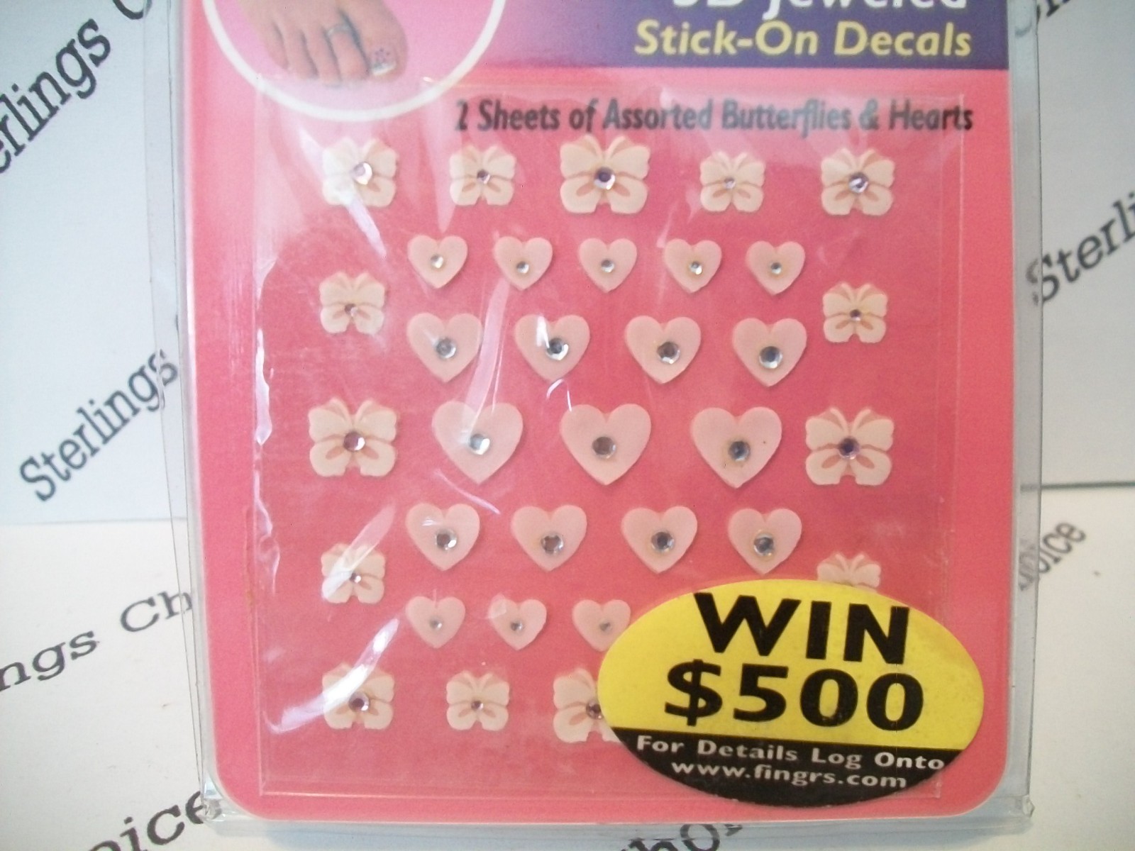 Fing’rs 3D Nail & Toe Art 3D Jeweled Stick-on Decals #2344