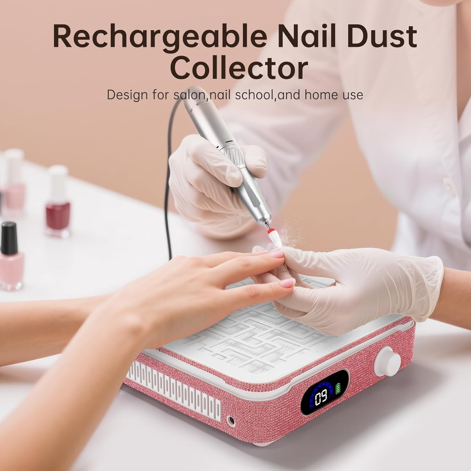 Professional 1000PA Nail Fan Vent Dust Collector Extractor Dust Suction Machine