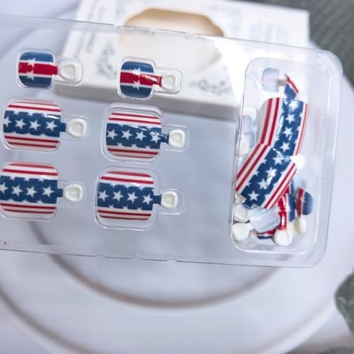 4th of July Press on Toenails Square 4th of July Press on Toenails 3