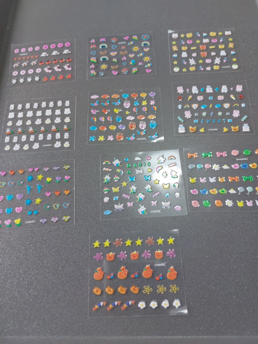 10 X Small Sheets Of Cute Nail Art Stickers (D162) New