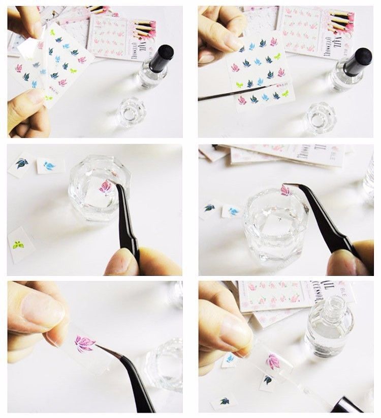 Nail Art Water Transfer Stickers Flower Butterfly Decals Tips Decoration ble