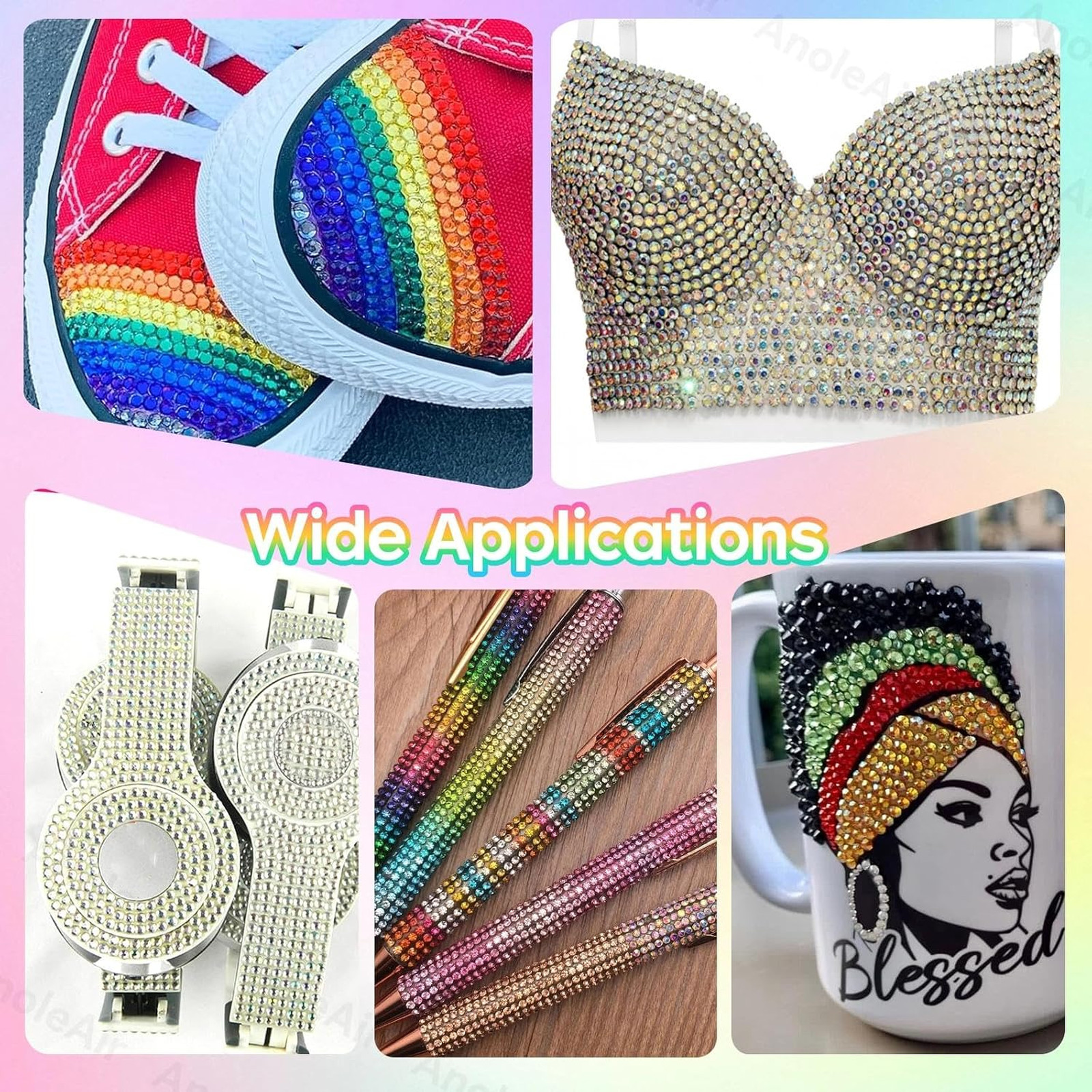 Colorful Resin Flatback Rhinestones Kit 26000PCS 2mm 3mm 4mm 5mm 6mm for DIY