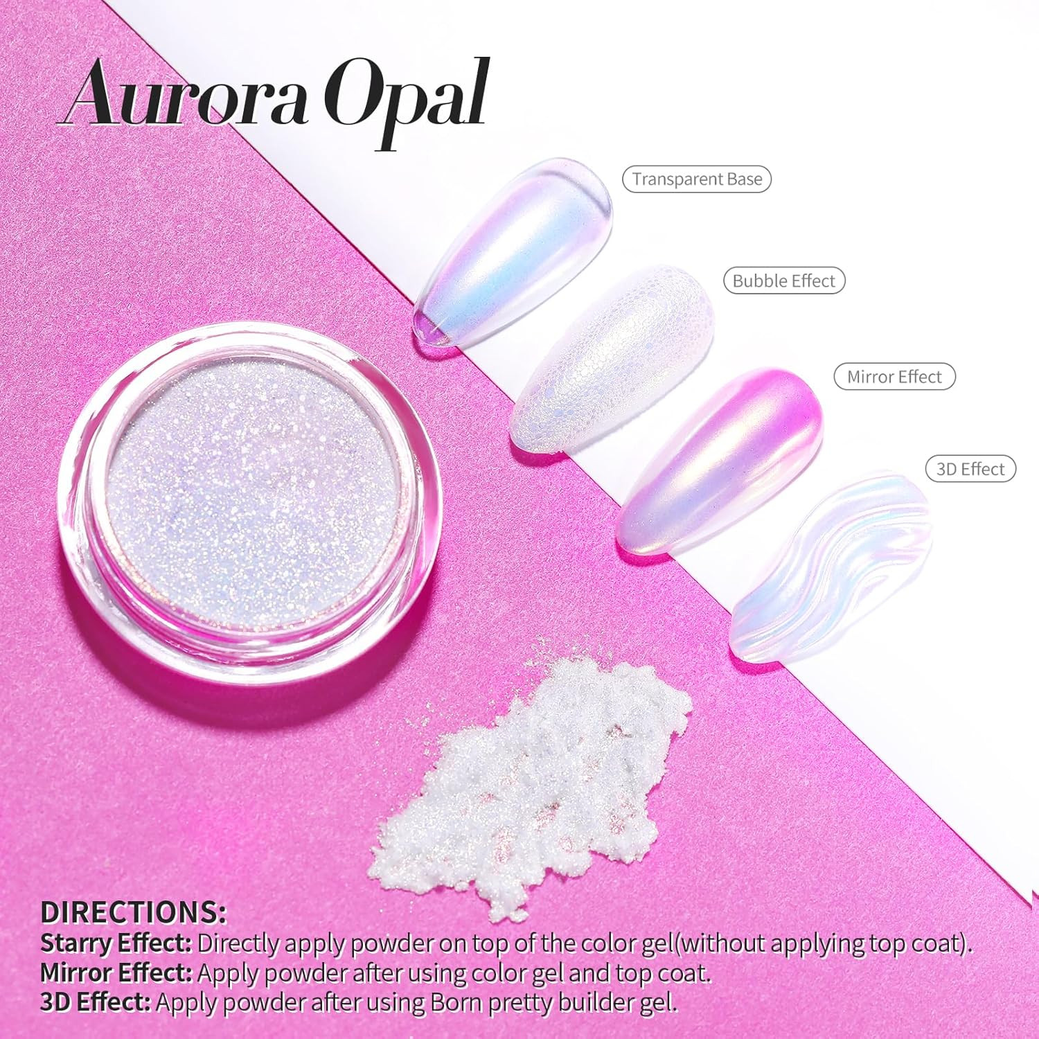 Chrome Nail Powder Auroras Nail Powder Mermaid Pearl Powder Glitter