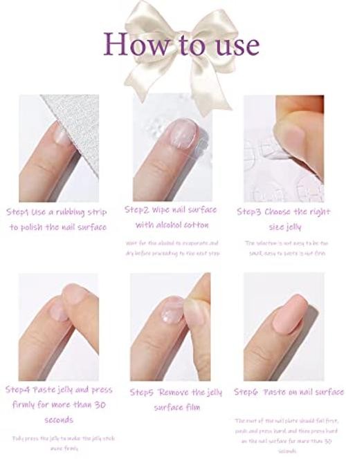 SWEKKE Blue Press on Nails – Short Square – Full Cover – Fake Nails