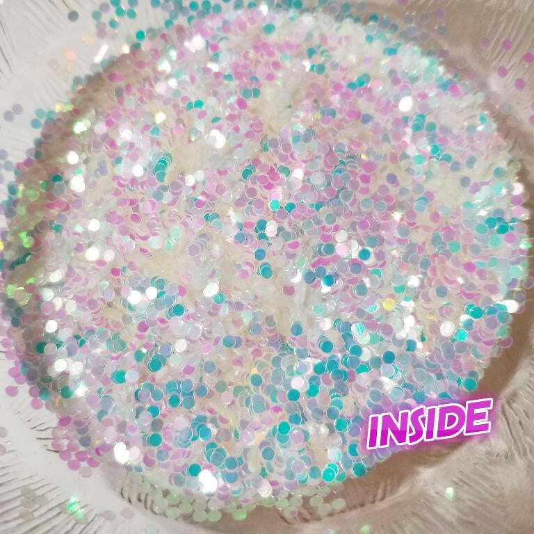 UV Sun Activated Glitter Shapes -1mm, 2mm or 3mm Dots – Pink/Lavender
