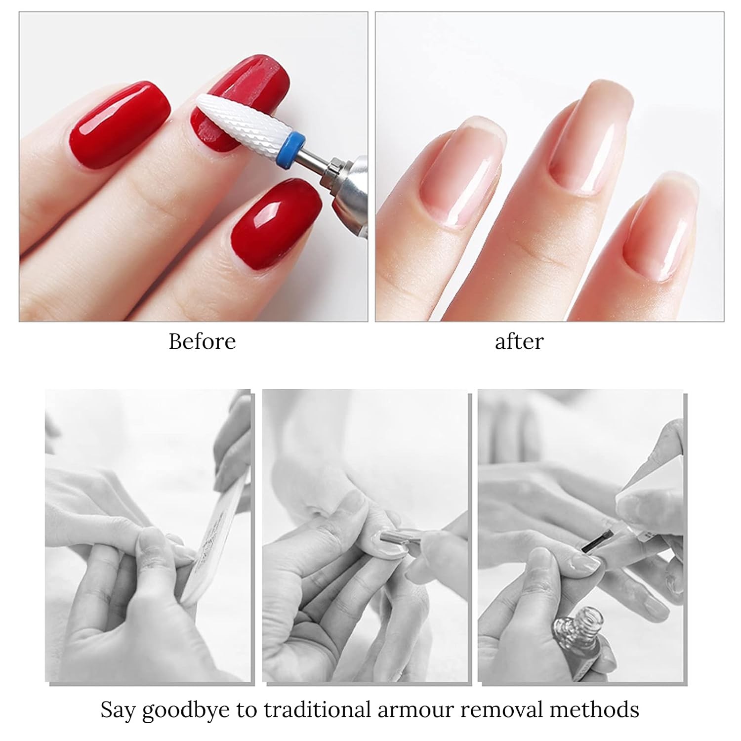 Ceramic Nail Drill Bits 10Pcs 3/32 Drill Bits Set for Acrylic Gel Nails