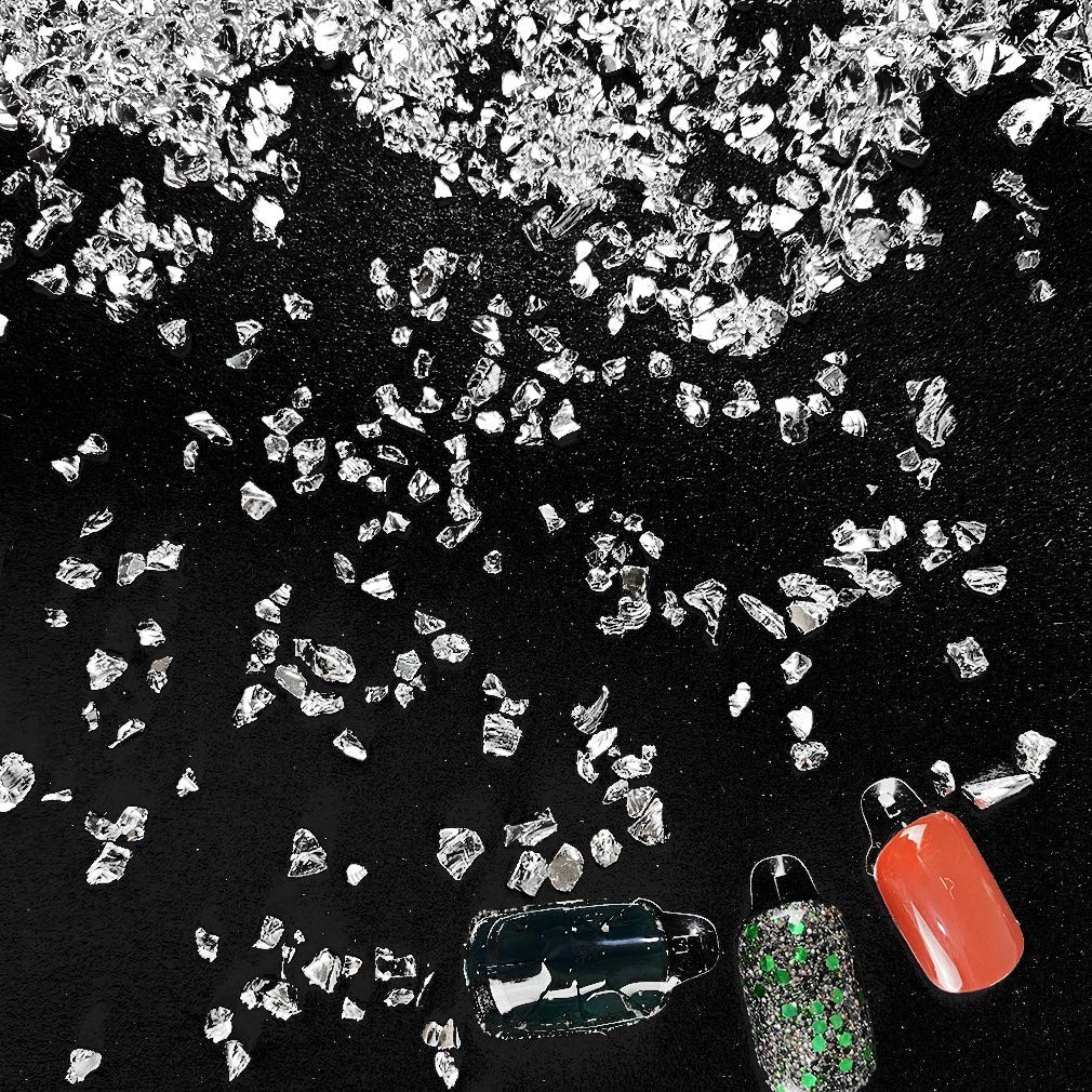 Jmassyang Crushed Glass Irregular Metallic Chips 100G Sprink