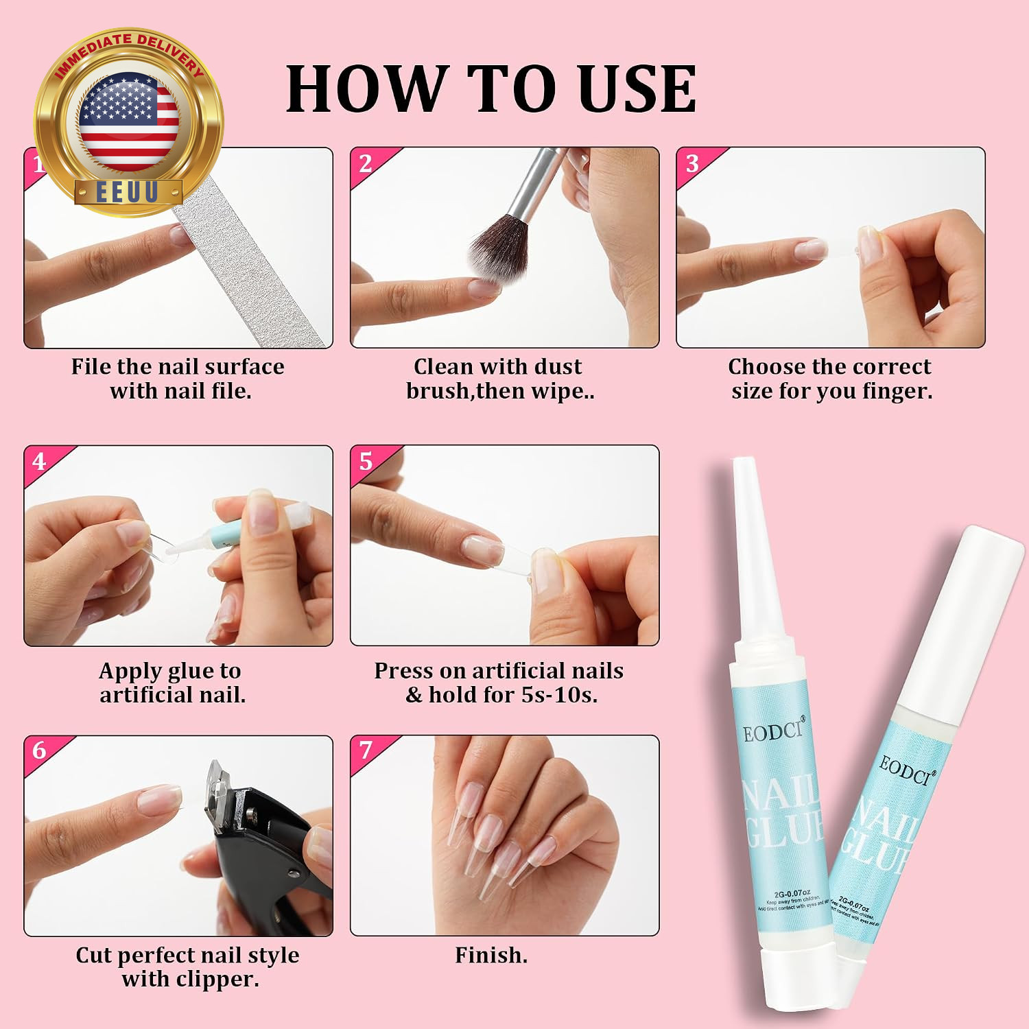 12Pcs Nail Glue Super Strong for Acrylic Nails Press on Nails Professional for N