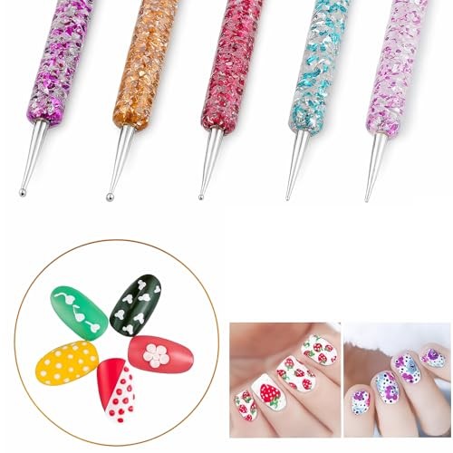 8Pcs Nail Art Brush Set – French Liner, Dotting Pens, Detailing Brushes for