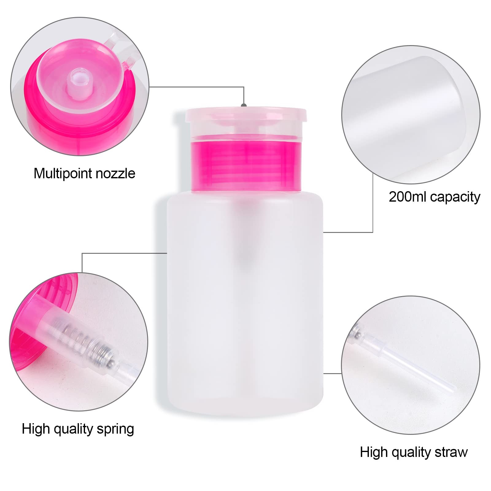 400 Pieces Nail Cotton Pads,1 Pull-Down Pump Dispenser Bottle, Small, Pink