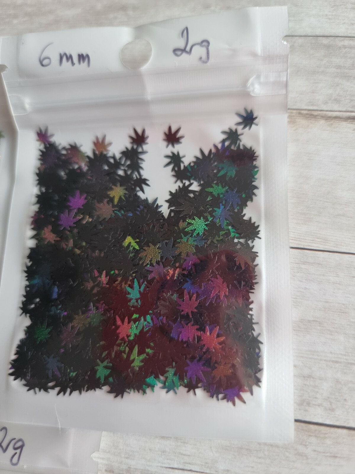 3 Bags Of Weed Leaf Sequins 2g Each Black Holographic Green Light Green Resin