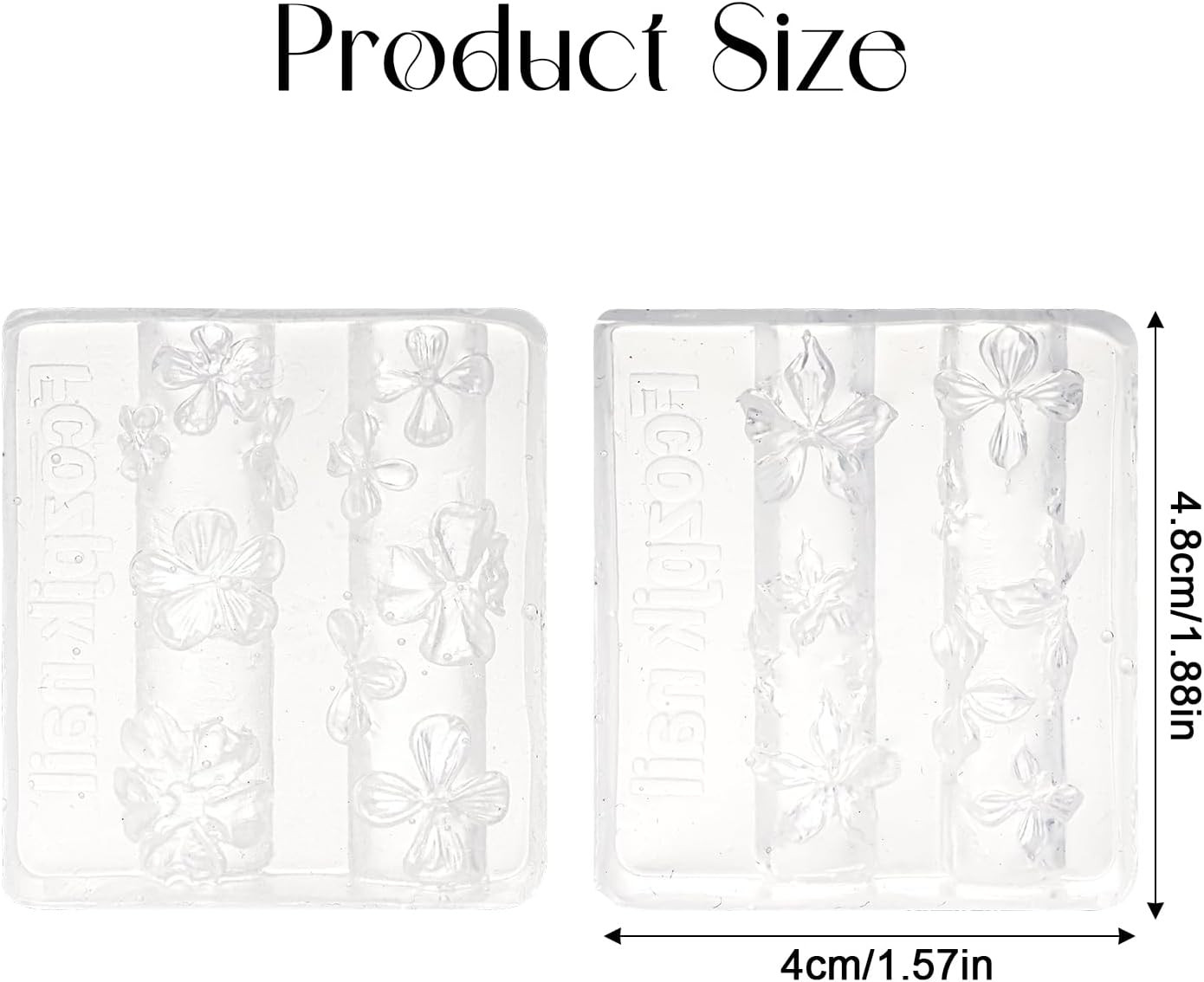 2Pcs 3D Flowers Nail Art Silicone Molds Clear and Reusable for Salon Home DIY Ma