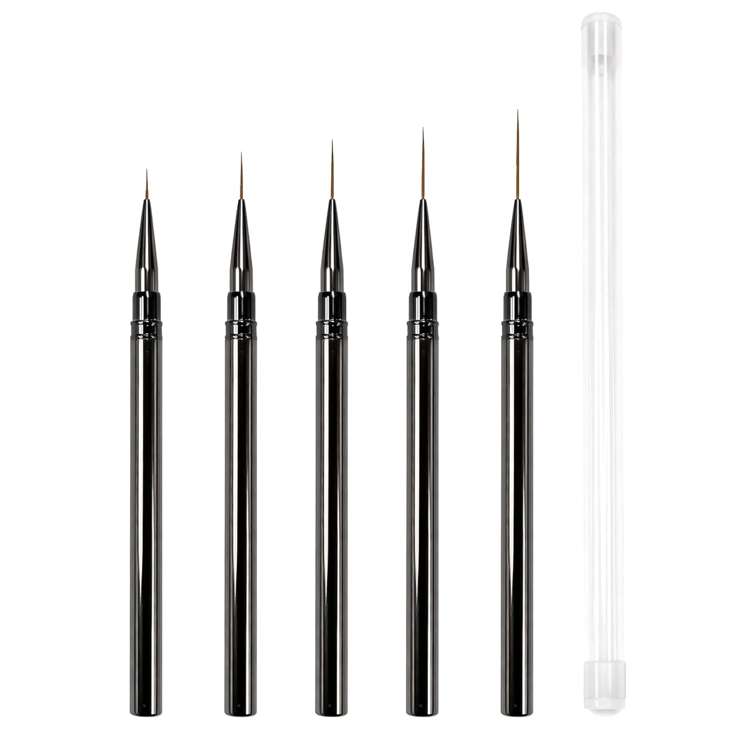 Professional 5-Piece Ultra-Thin Nail Art Liner Brush Set for Gel, Acrylic & Deta
