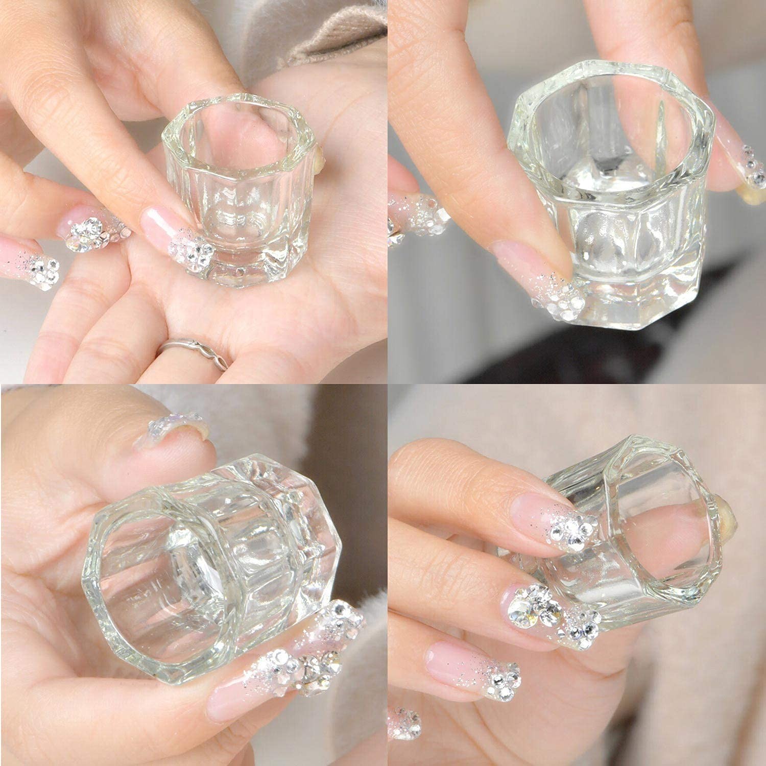 4 Piezas De Acrilico Dappen Dish Nail Dapping Dish Nail Powder And Liquid Hol…