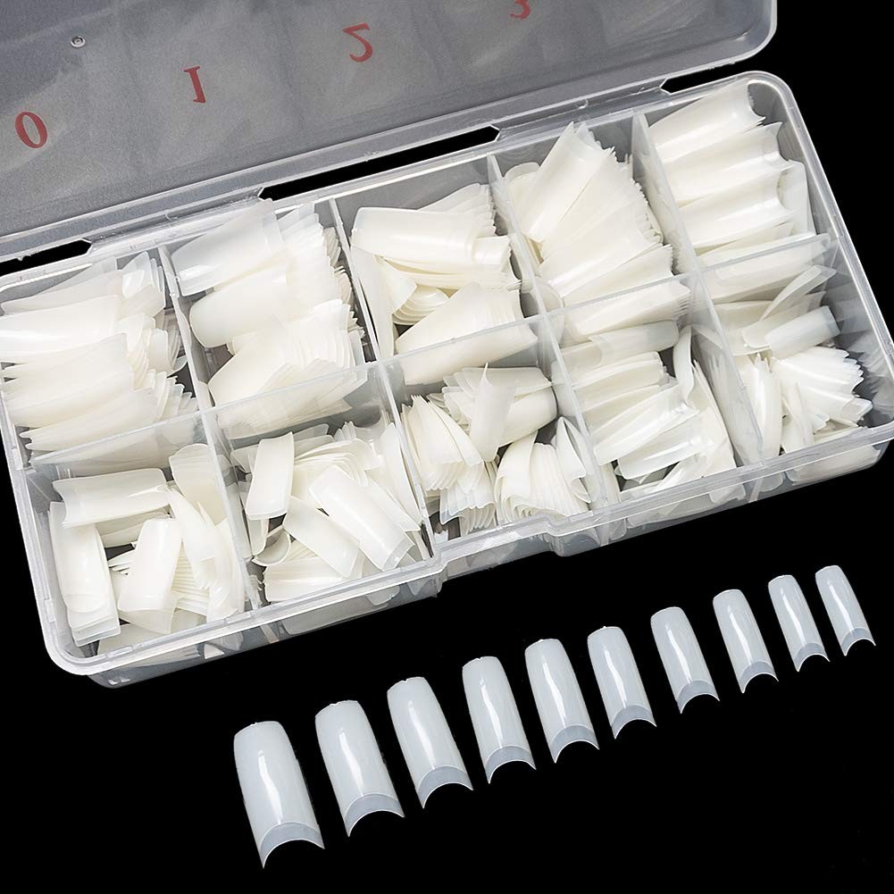 krofaue 500PCS Soft Gel False Nail Tips – Half Cover Acrylic Nail Art for Salon