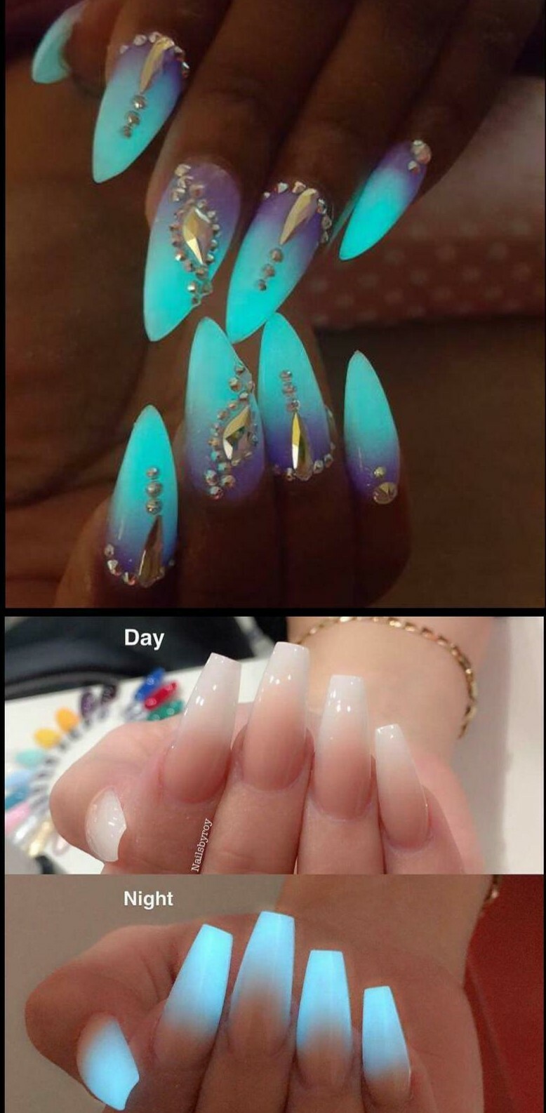 Glow in the Dark Nail Powder Neon Flash Luminous Glowing Nails Pigment Colours