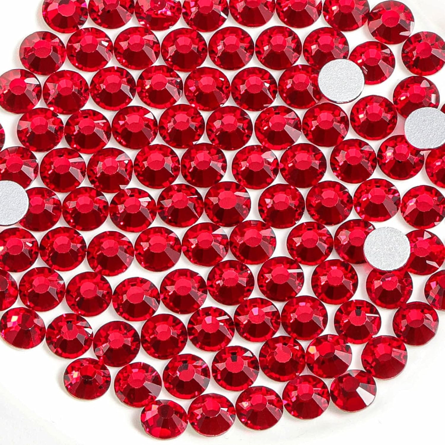 Flat Back Crystal Siam Rhinestones SS10 Round Gems for Nail Art Craft Glue