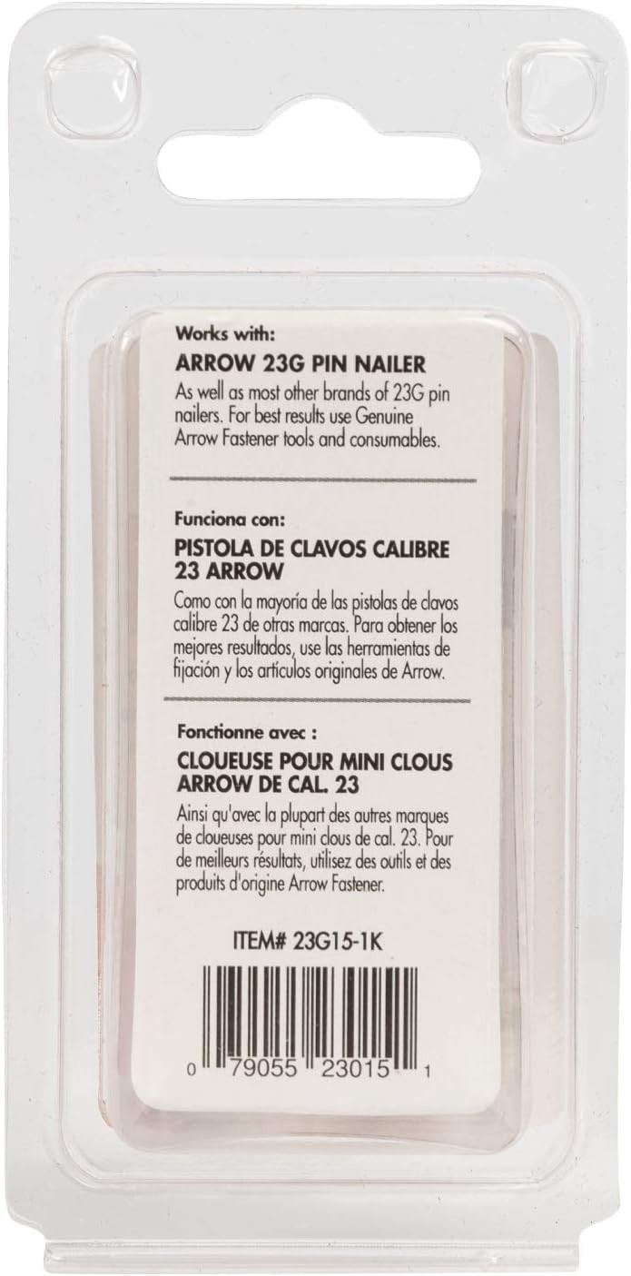 Arrow 5/8-Inch Collated Pin Nails – 1000 Count, Ideal for DIY Enthusiasts