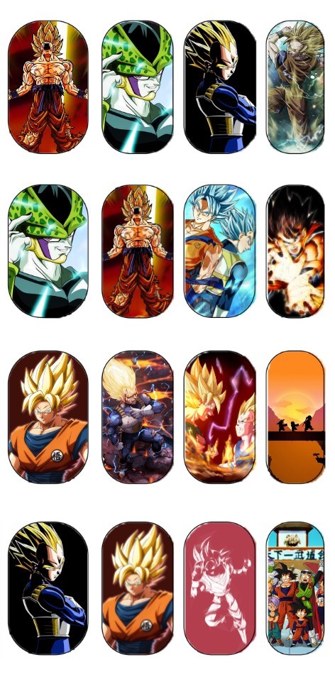 Dragon Ball Z Nail Decals Water Slide Full Cover Wraps DIY Nail Art 1 sheet