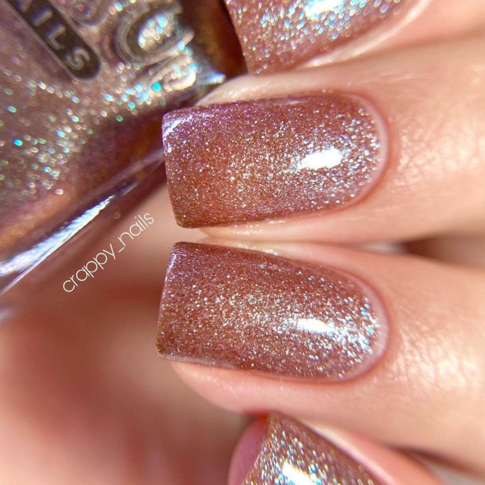 Earthlike Nail Polish (Brown Base Green/Purple Duochrome Shimmer) for Nail Art