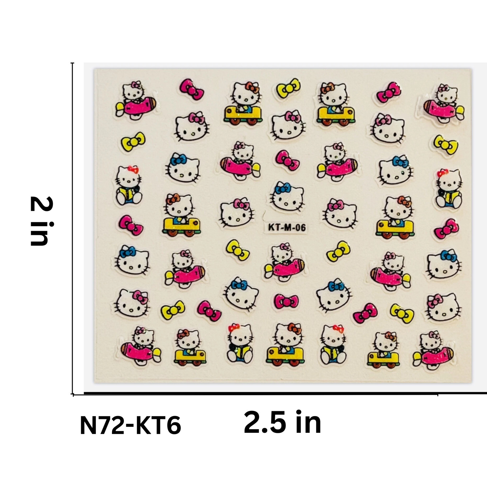 SET OF 5 Hello Kitty Nail Stickers – Easy DIY Nail Decoration for Girls & Women
