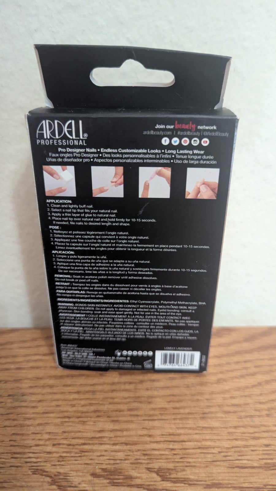 Ardell Nail Addict Press-On Nails Set Lovely Lavender, Almond-Shape