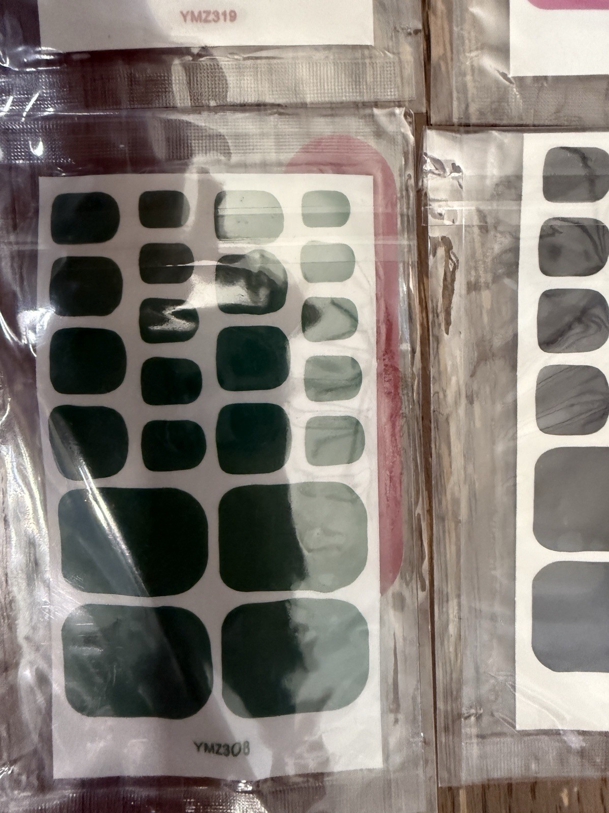 Bundle Of 6 Press On Solid Nails, Stick On, Brand New Comes With Nail Filer