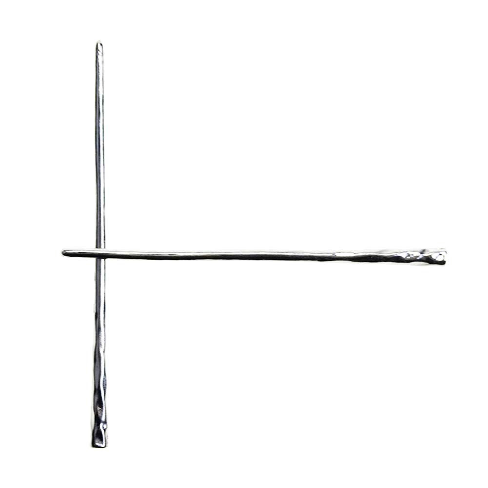 YILE Set of 2 Hair Sticks Chinese Hairpin Metal 1 Count (Pack 2), Silver