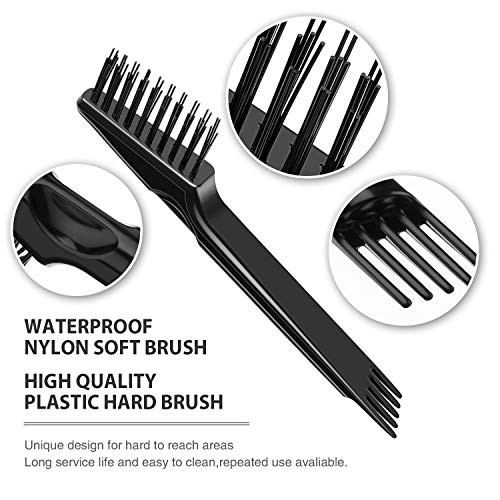 2 Pieces Hair Brush Cleaning Tools – Mini Comb Black Color Wooden Handle Rake