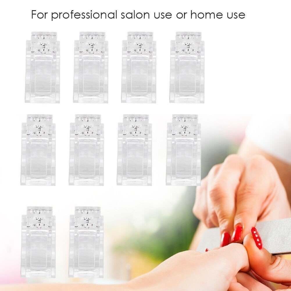 10pcs / Set Transparent Nail Tips Clips Quick Building Mold Clips Nail