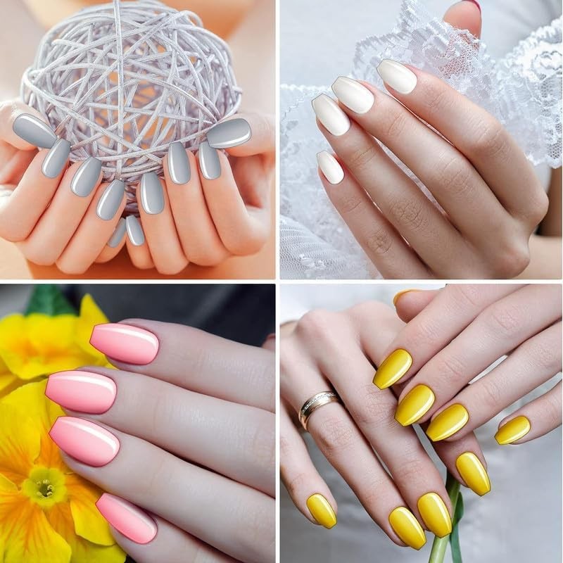 720 Pieces 30 Sets Medium Square False Artificial Nails Ballerina Coffin Pres…