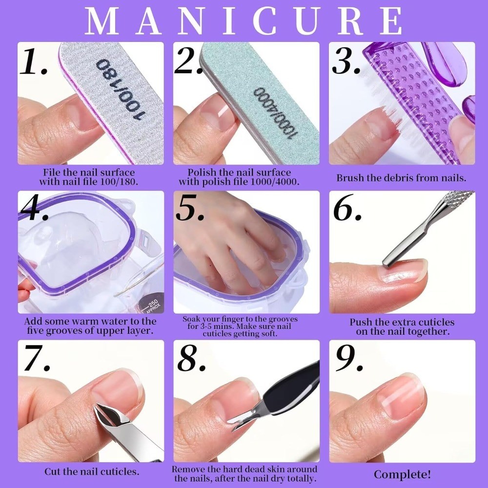 Nail Soaking Bowl Manicure Dip Powder Remover Tools Pedicure Cuticle Care Soak