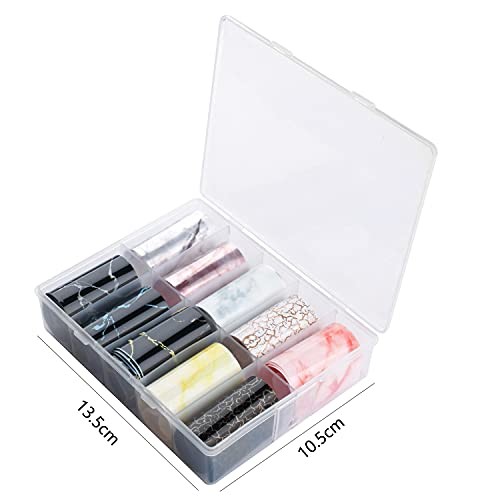 10 Rolls Marble Design Nail Transfer Foils Kit for Women Nails Nail Gradient 3
