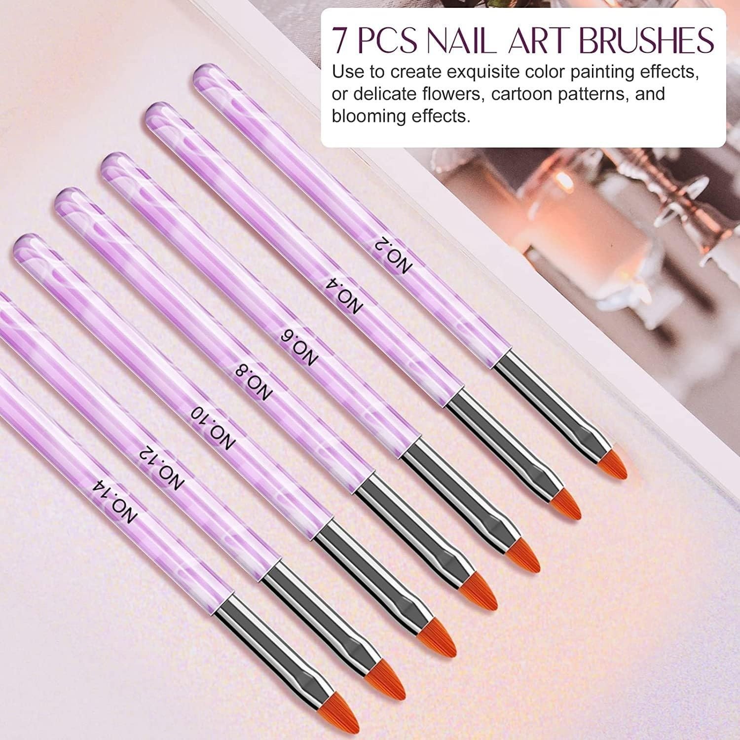 28PCS Nail Art Brush Set – Acrylic Gel Brushes, Liner & Dotting Tools, Manicure