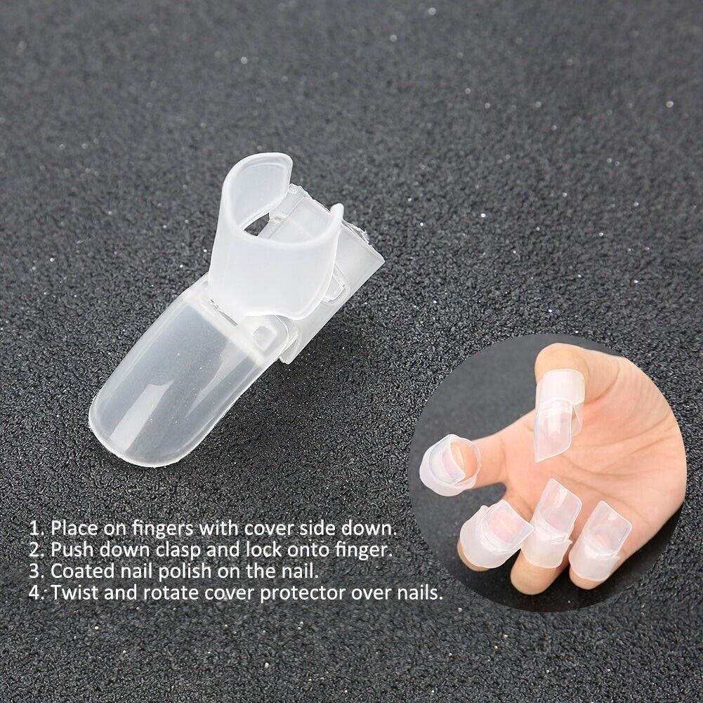 10Pcs/set Nail Polish Varnish Protector Holder Manicure Finger Nail Art Tips