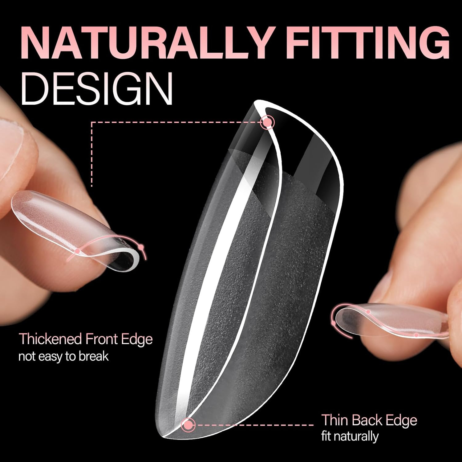 Extra Short Square Nail Tips Full Cover Clear Matte Press On False Nails 216 Pcs