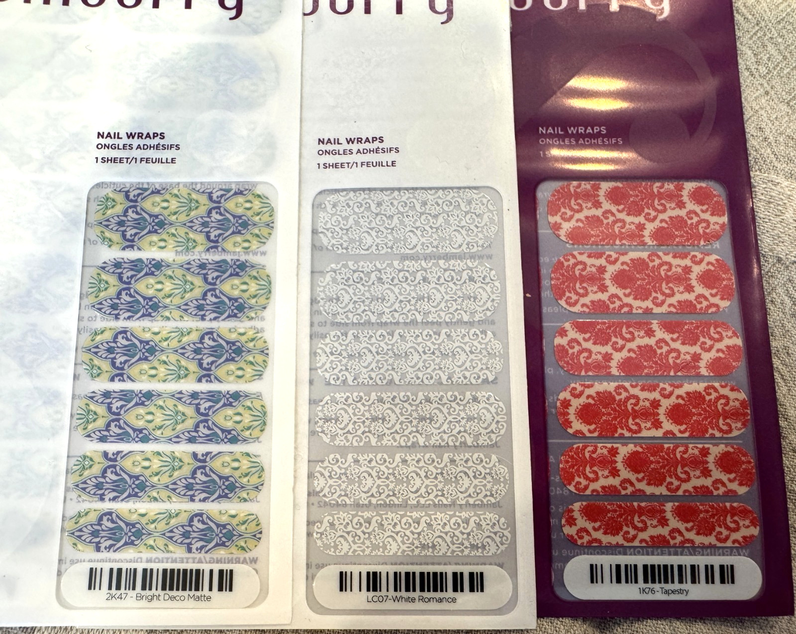 Lot of 7 Retired Jamberry Nail Wraps Awards Night Exclusive Elegant Formal HTF