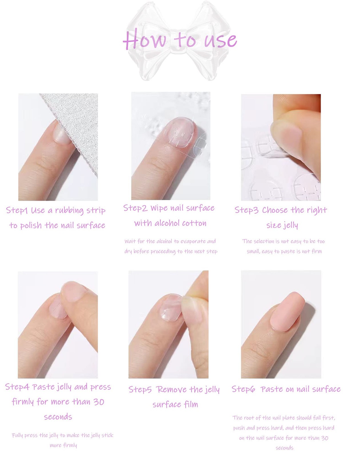 Press on Nails Short Almond Petite French Fake Nails Pink Full Cover Sliver N…
