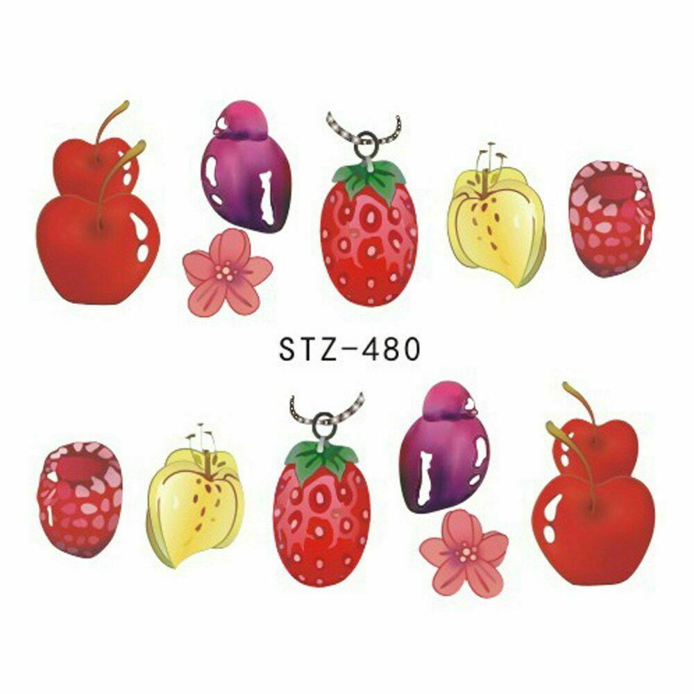 18 Sheets Summer Nail Art Sticker Ice Cream Fruit Strawberry Manicure Decor NS10