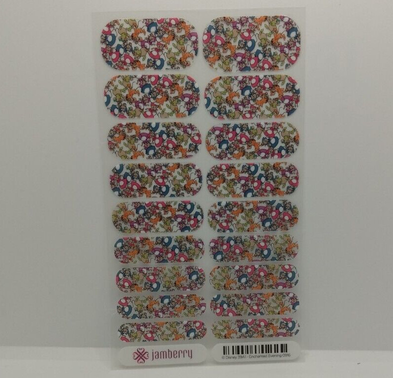 Jamberry Nail Wrap Cinderella Mice “Enchanted Evening” Clear Full Sheet