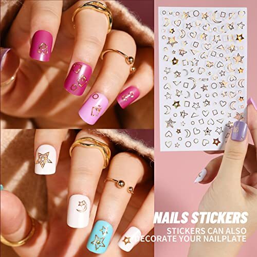 288 Pcs Short Square Press On Nails Artificial Acrylic False Nails w/ Nail Glue