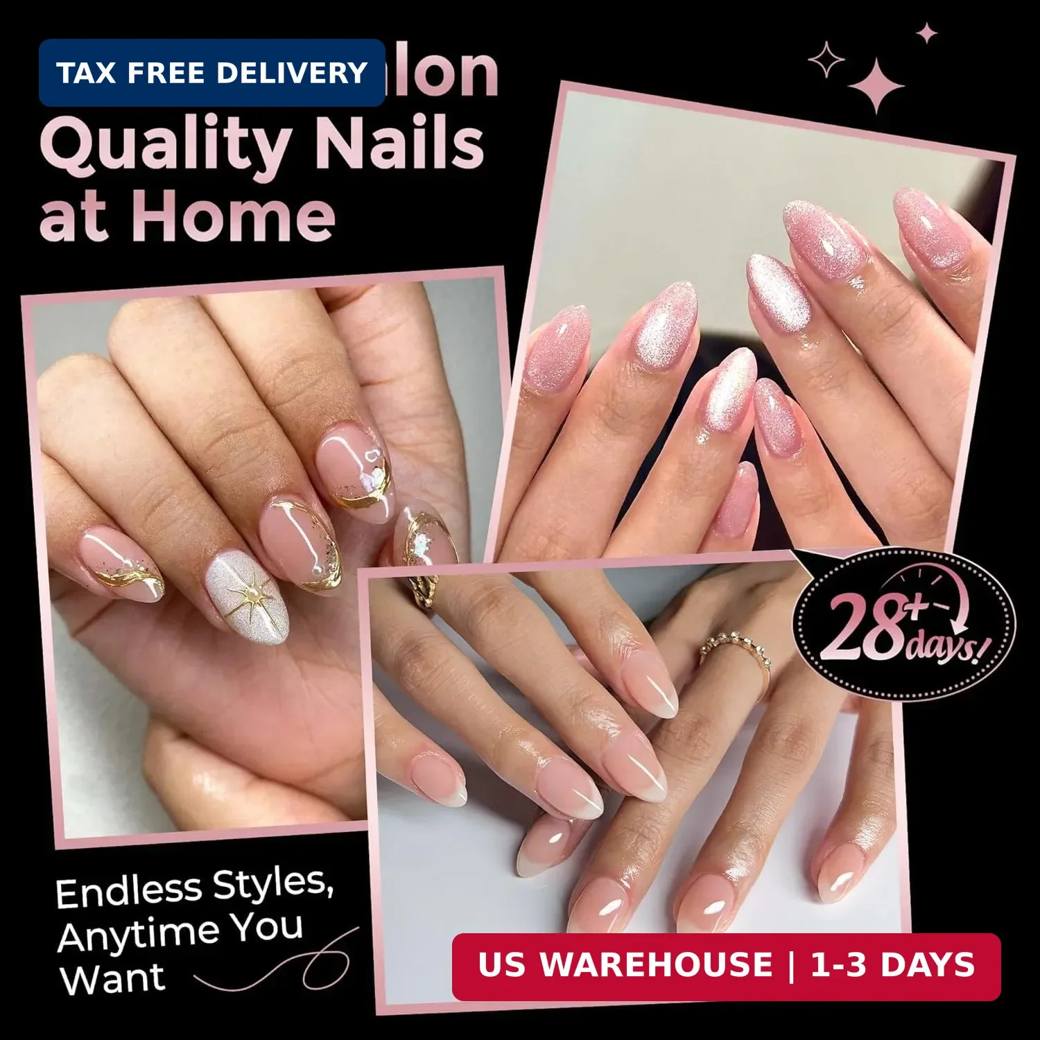 Short Almond Nail Tips, 240pcs Soft Nail Gel Tips Pre-Shaped Acrylic Fake Nails,