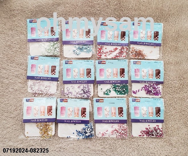 CLOSEOUT 12 NEW PACK MULTI COLOR NAIL ART MANI / PEDI ‘STONE’ MIX COLOR &DESIGN