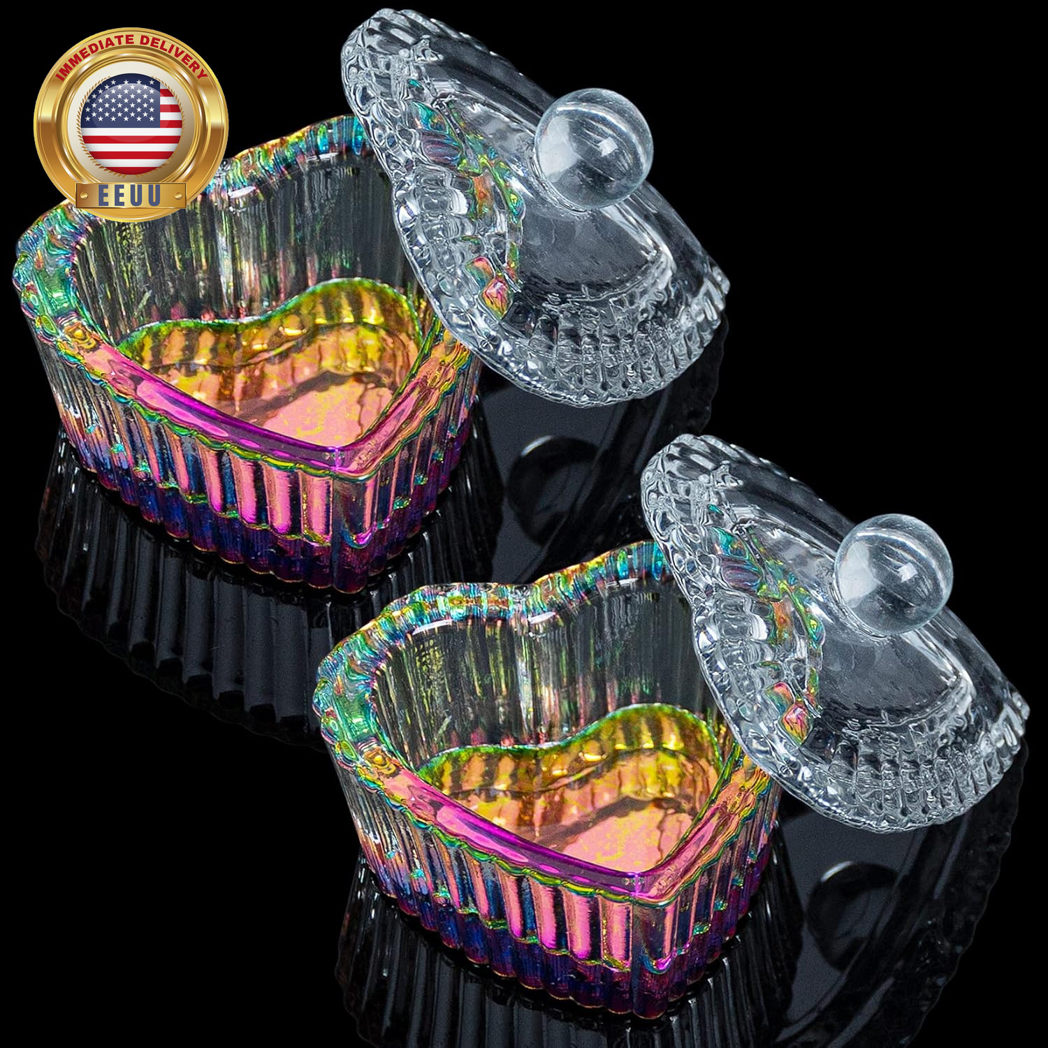 2PCS Nails Tips Art Dappen Dish with Lid Acrylic Liquid Powder Dappen Monomer Di