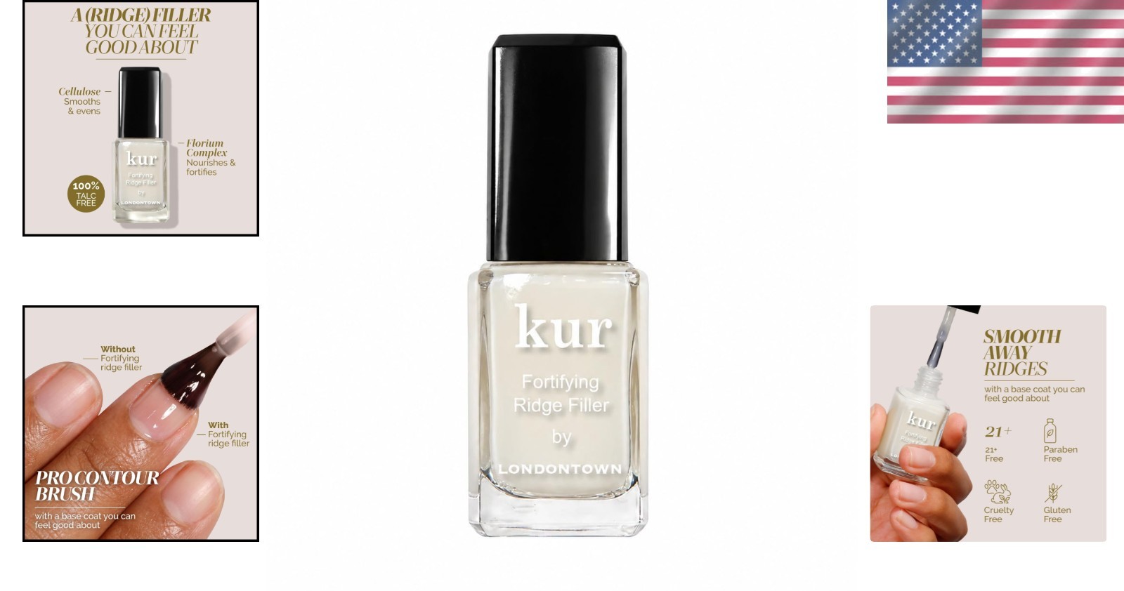 kur 0.4 fl oz Nail Ridge Filler – Perfecting Base to Strengthen and Smooth Nails