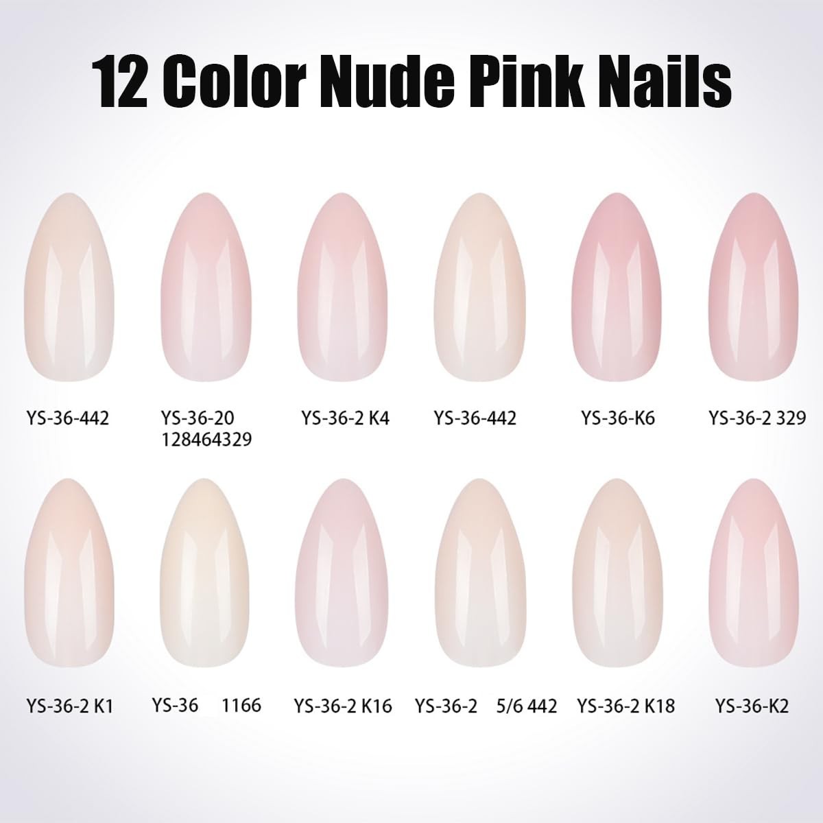 288Pcs Almond Press on Nails Medium Fake Nails 10 Color Nude False Nails Full…