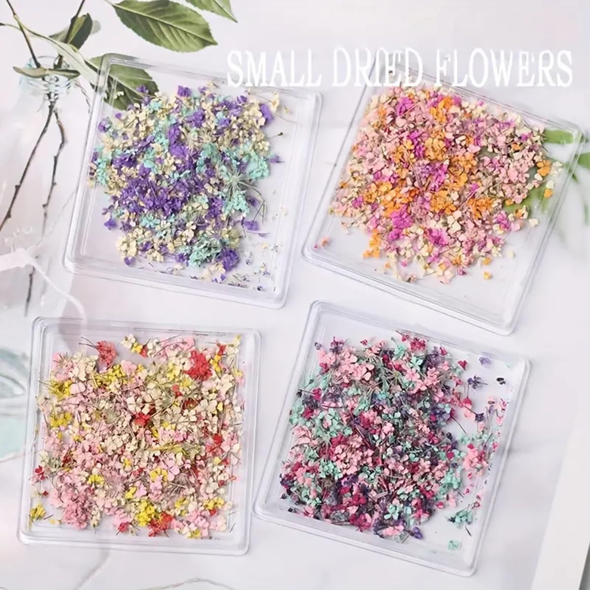 3D Dried Flowers for Nails Spring Flower Nail Art Stickers 1Box Style-04