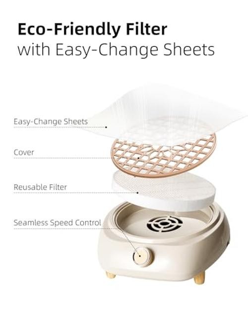 Nail Dust Collector – Powerful Suction Vacuum Fan with Low Noise – Adjustable