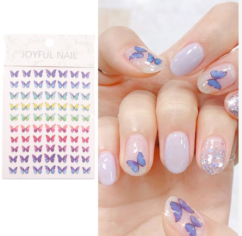 3D Butterfly Nail Sticker Art Decal Adhesive DIY Desgin Waterproof Manicure US